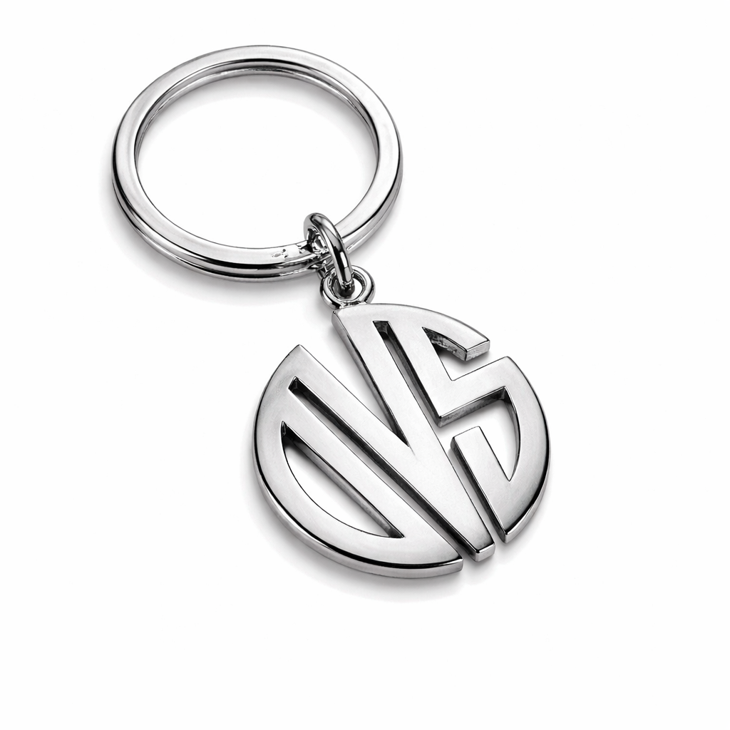 POLISHED SILVER OVS KEYCHAIN